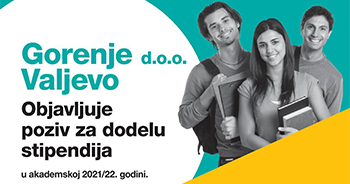 Компанија „Горење“ Ваљево: Позив за доделу стипендија