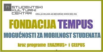 Презентација:„Могућности за мобилност студената кроз програме Erazmus+ i CEEPUS“- 14. октобар, СКЦ
