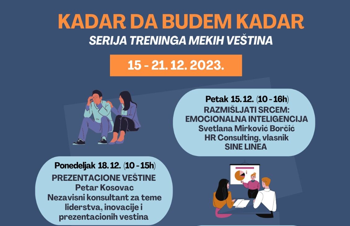 Отворено пријављивање за нови циклус тренинга КАДАР ДА БУДЕМ КАДАР